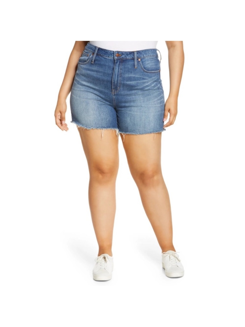 MADEWELL High Rise Distressed Denim Shorts Size‎ 35